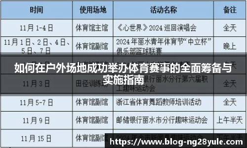 如何在户外场地成功举办体育赛事的全面筹备与实施指南